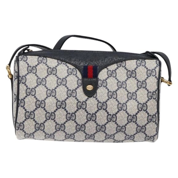 GUCCI GG Supreme Sherry Line Shoulder Bag PVC Navy Gold 89 02 018 Auth BA4022 - Picture 11 of 15